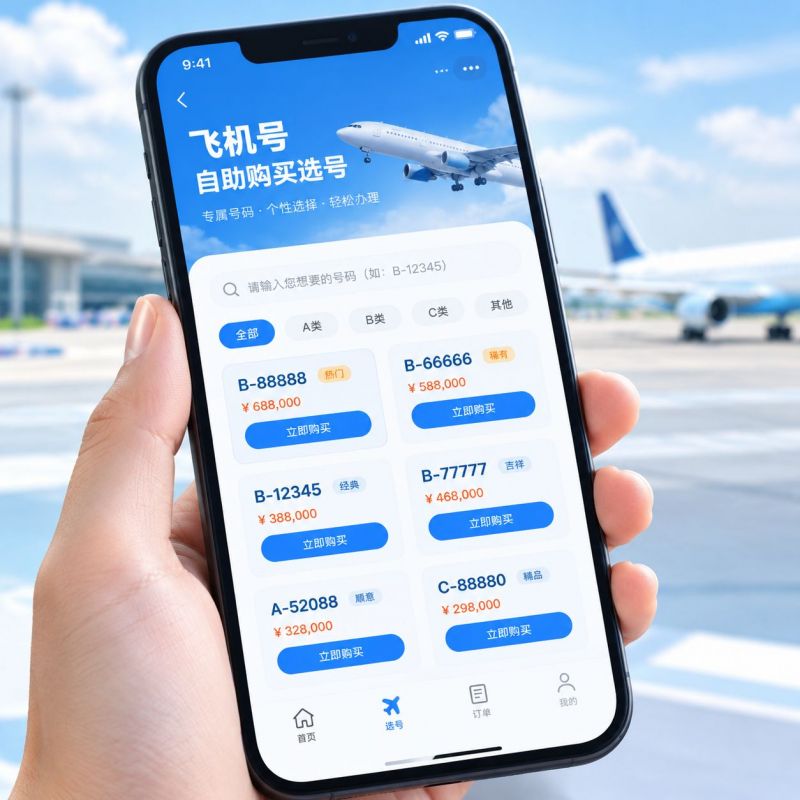 飞机号自助购买新通道 一键选专属航空靓号免却中间商差价